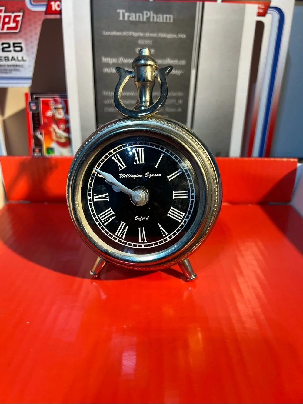 Oxford Table Clock - Black and Brass